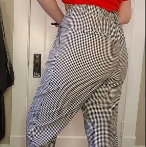 Black and White Checkered Gingham Pants Size 1X